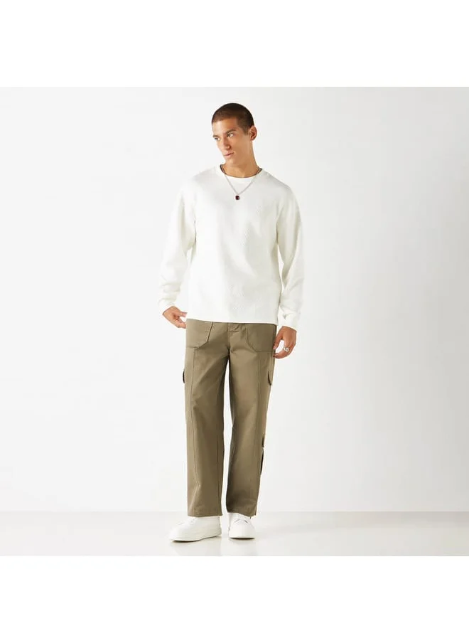 Iconic Iconic Solid Relaxed Fit Pants with Pockets