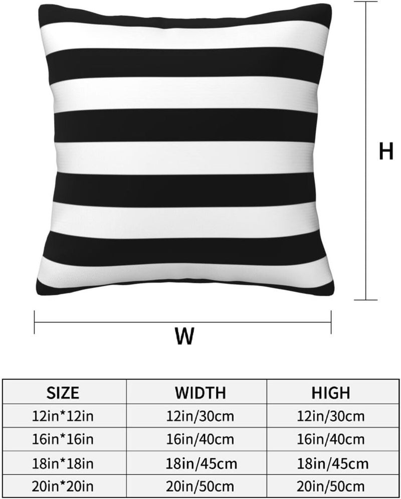 Poream Black and White Stripe Throw Pillow Covers 20x20 in Farmhouse Pillow Case Soft Cushion Covers Set of 2 for Sofa Bed Bedroom Car Chair Living Room Home Decorative - Image 4