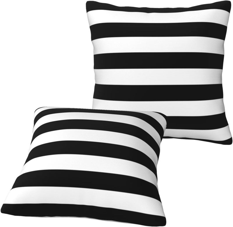 Poream Black and White Stripe Throw Pillow Covers 20x20 in Farmhouse Pillow Case Soft Cushion Covers Set of 2 for Sofa Bed Bedroom Car Chair Living Room Home Decorative - Image 3