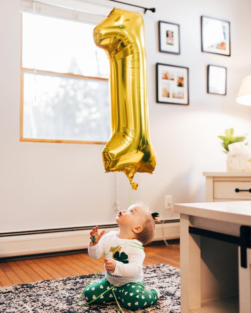 IWERP 40 Inch Gold 1 Balloon for First Birthday, Gold One 1st Number Balloon Birthday Decorations, 10th 21st, Giant Number 1 Balloon - Image 5