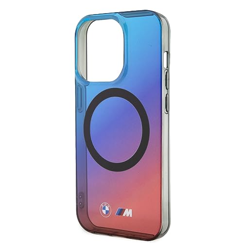 CG MOBILE غطاء هاتف BMW من CG MOBILE [مرخص رسميًا] مجموعة M متوافق مع Mag-Safe مع شعار مطبوع | غطاء حماية متدرج مصمم لهاتف iPhone 15 Pro (6.1 بوصة) 2023 - أزرق/أحمر - Image 5