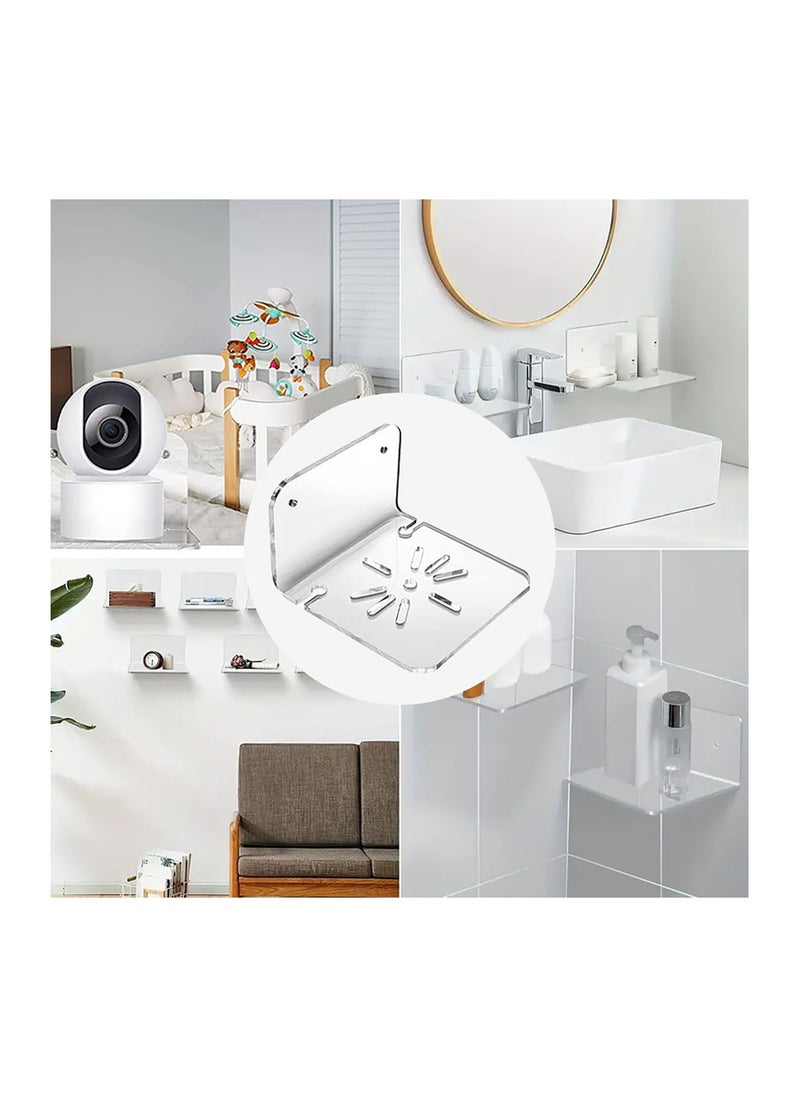 Generic - Acrylic Small Wall Shelf Set of 3 Wall Mount Holder with 2 Types of Installation for Security Cameras Baby Monitors Speakers Easy to Install No Drill - Image 1