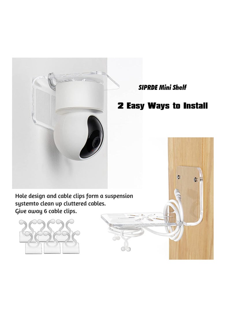 Generic - Acrylic Small Wall Shelf Set of 3 Wall Mount Holder with 2 Types of Installation for Security Cameras Baby Monitors Speakers Easy to Install No Drill - Image 1