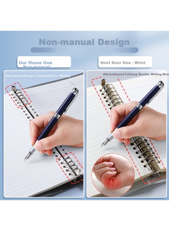 Wengu A5/60 Sheets Removable Iron Clip Loose-leaf Notebook 20 Holes High-value Small Fairy Simple Horizontal Line Notebook Large Capacity Student Postgraduate Entrance Examination Notebook Bi0 - Image 5