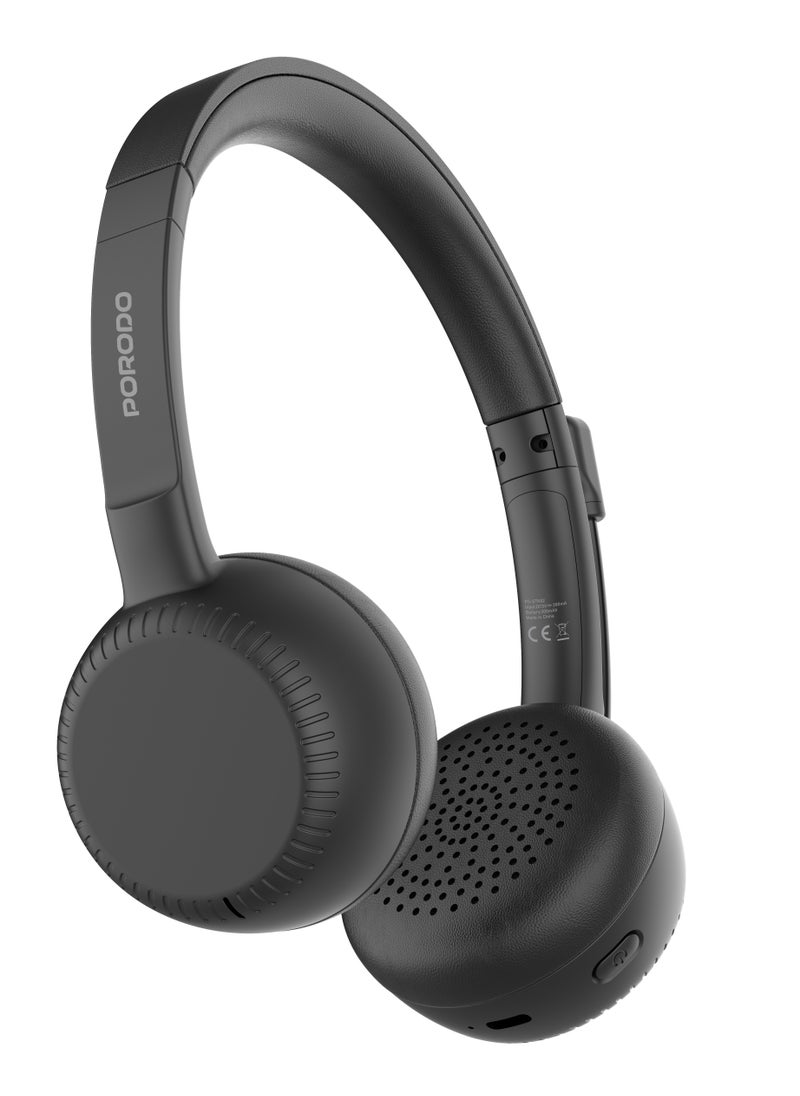 Office Wireless Headset with Crystal Clear Microphone and Mute Button / Comfortable Wear /Long Working Hours/ Perfect for Conference Calls Work and Media /Bluetooth Headset with Mic - Black