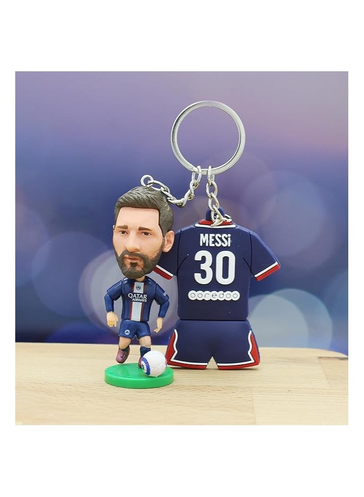 Generic Football Super hero Bobble Head for car dashboard or desk and Football Stars jersey keychain (Messi Bobblehead + Keychain) - Image 4