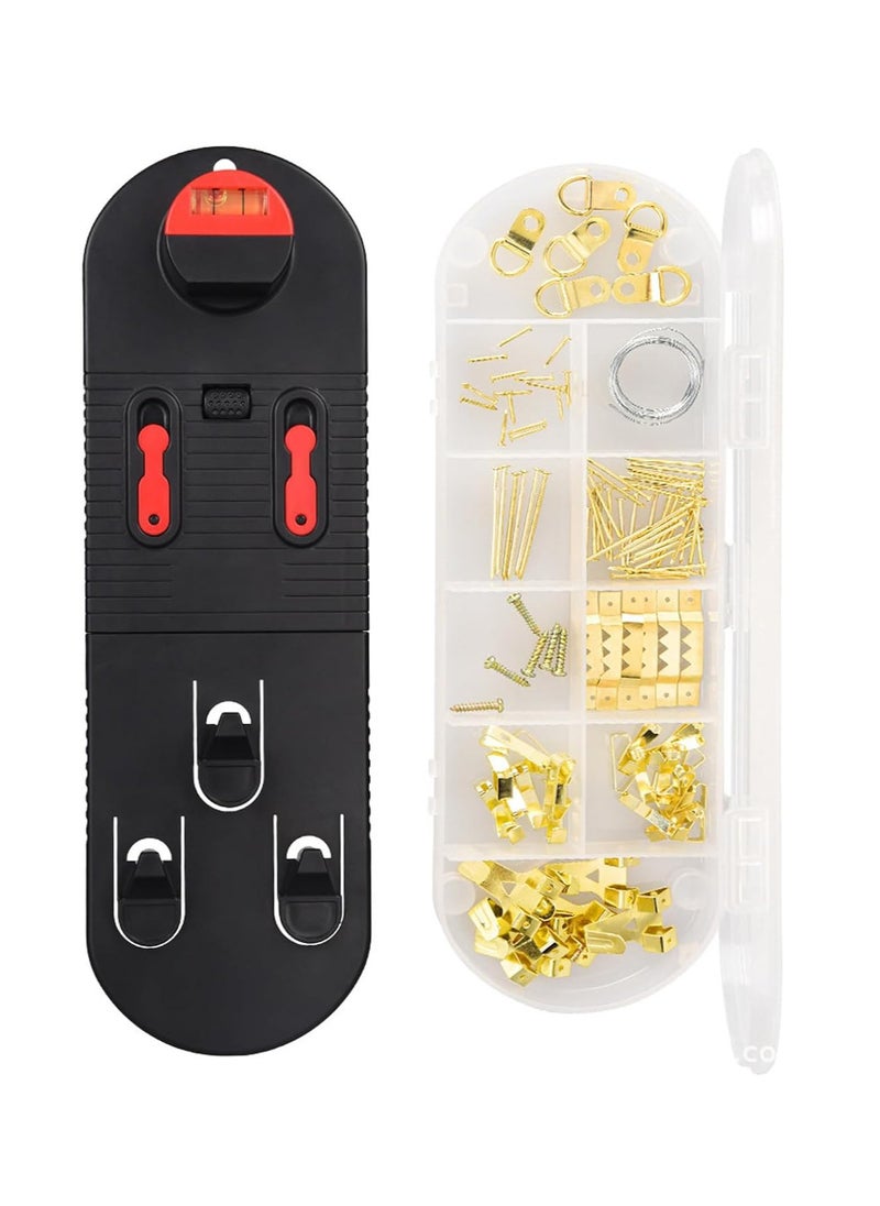 Excefore - Picture Hanging Tool, Wall Hanging Kit with Picture Hanging Tool, Photo Frame Hangers Hanging Tool Picture Hanging Tool Kit, Frame Wall Locator with Level Straight-Up Heavy Picture Hanging Kit - Image 1