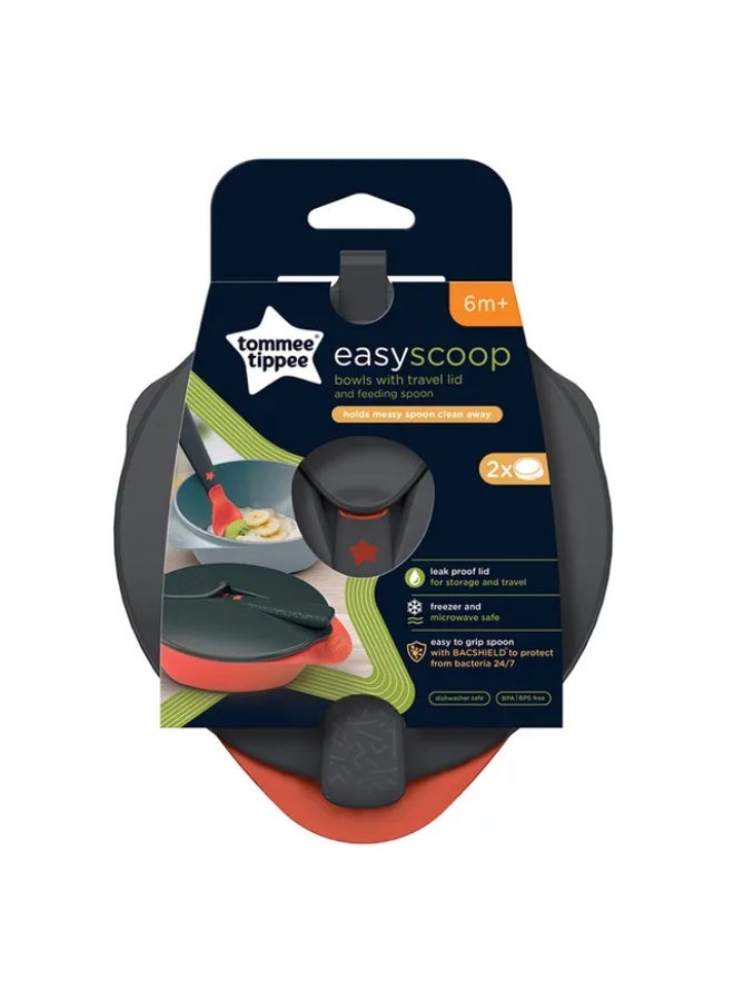 Tommee Tippee UK تومي تيبي - وعاء تغذية x 2، غطاء وملعقة - Image 1