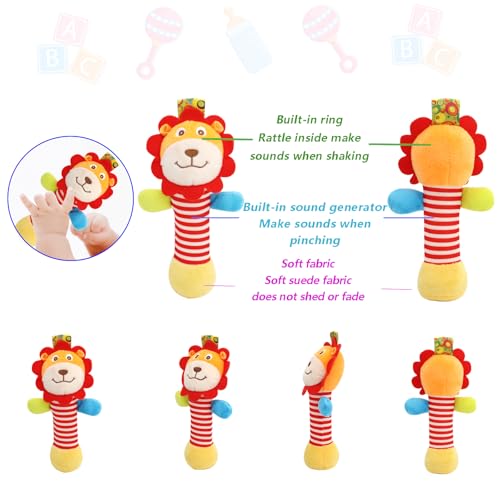 BLOOBLOOMAX Wrist Rattles Foot Finder Rattle Toy for 0-6 Months Baby, Feet Leg Ankle Socks Arm Hand Bracelet Shaker for 6-12 Months Infant boy & Girl, Gift Set for 0-3 Years Newborn Babies (5 pcs-F) - Image 5