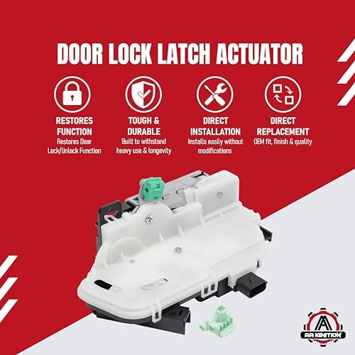 AA Ignition Door Lock Latch Actuator Replacement by AA Ignition - Front Right Passenger Side - Replaces 9L3Z5421812A, 7T4Z7821812A - Fits Ford and Lincoln - Explorer, F150, Mustang, Police Interceptor, Taurus - Image 2