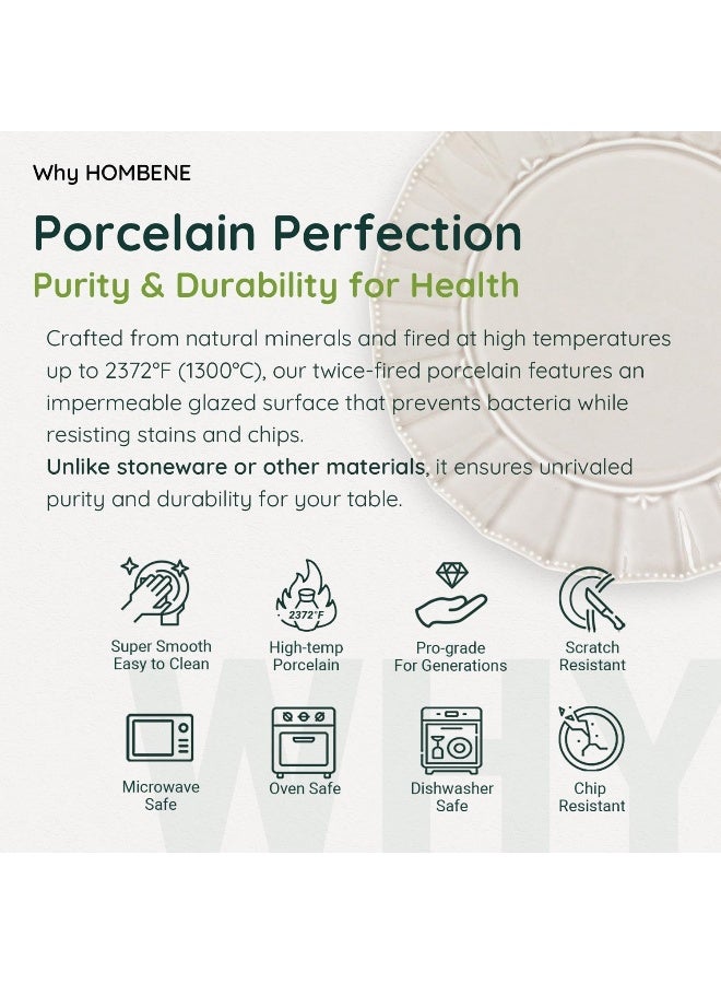 HOMBENE DINNERWARE NOT ONLY FOR DINNER Dinnerware set Kitchen Plates and Bowls Sets for 4 Porcelain dish set for party House gift Microwavable safe Mixed Colors - Image 3