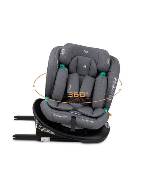 I-Gaurdia Swivel 360° Rotatable Convertible Baby Infant Toddler Car Seat, I-Size Ecer129, Isofix, Recline & Adjustable, Side Impact Protection, Memory Foam 0-12Yrs (40-150Cm/0-36Kg), Group 0+/1/2/5