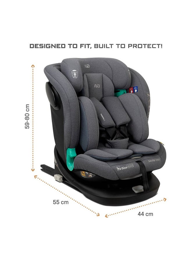 I-Gaurdia Swivel 360° Rotatable Convertible Baby Infant Toddler Car Seat, I-Size Ecer129, Isofix, Recline & Adjustable, Side Impact Protection, Memory Foam 0-12Yrs (40-150Cm/0-36Kg), Group 0+/1/2/5