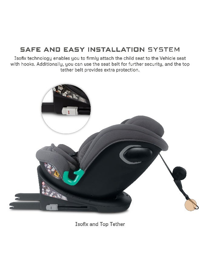 نيوبريز مقعد سيارة للأطفال -  درجة  -، مقعد تحويلي شامل للأطفال والرضع، معتمد ، قابل للإمالة والتعديل، حماية من الاصطدام الجانبي، إسفنج ميموري فوم، من - سنة، - كجم، مجموعات +، حزام خماسي النقاط - Image 3