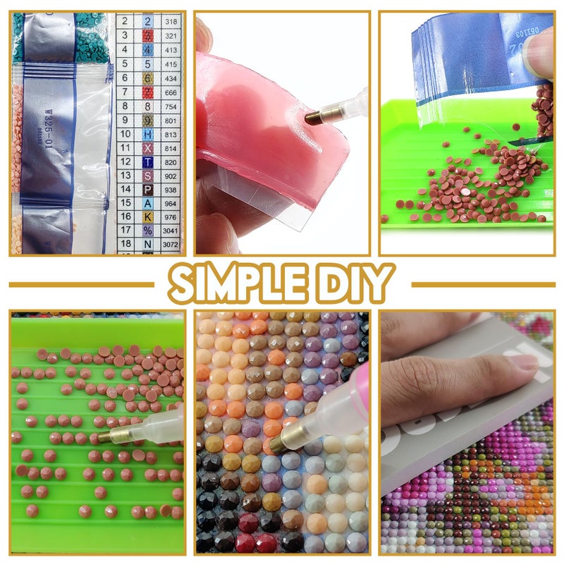 Bimkole 5D Diamond Art Kits for Adults Shell, Full Drill DIY Rhinestone Embroidery Set Paint with Diamonds Art Bottle on The Beach by Number Kits Cross Stitch Home Wall Craft Decoration 12x16 Inch - Image 5