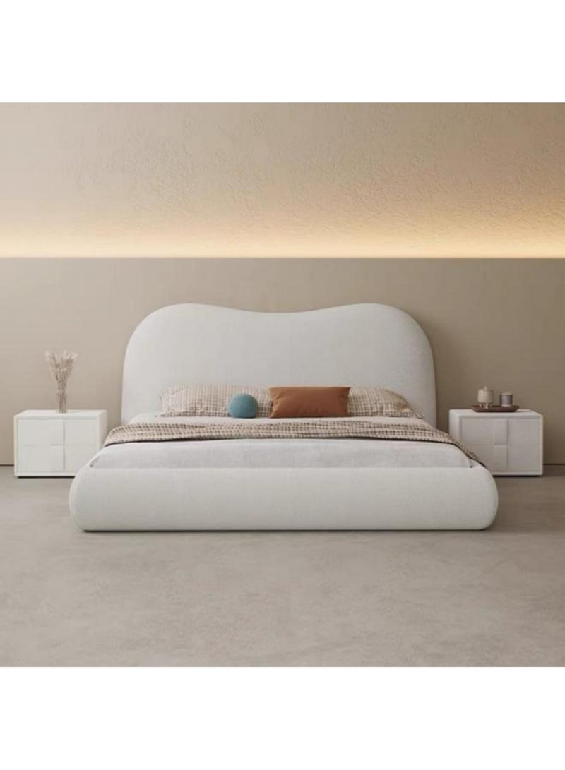 KARNAK Karnak Moana Light Luxury Modern Bed Frame - Tandy Fleece Fabric for Bedroom Size 180X200Cm  - Image 2