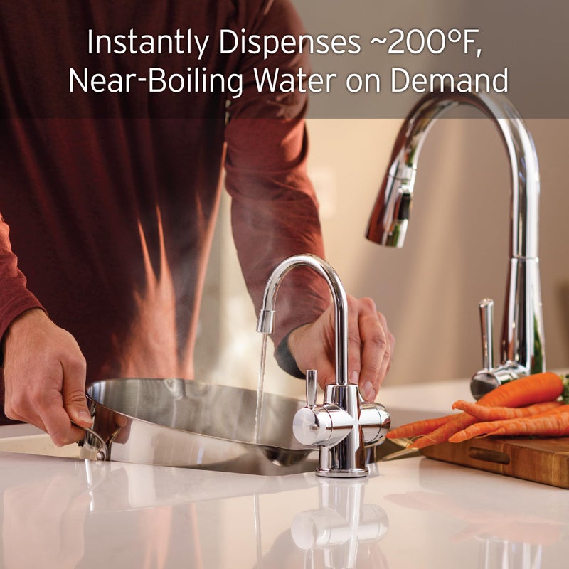 InSinkErator Stainless Steel Tank, HC250C-SS HOT250 System, 2-Handle Drinking Faucet in Chrome with 2/3-Gallon, Filter-Compatible Instant Hot/Cold Water Dispenser - Image 2