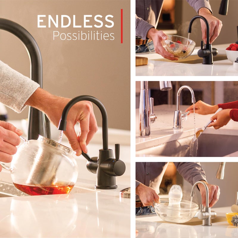 InSinkErator Stainless Steel Tank, HC250C-SS HOT250 System, 2-Handle Drinking Faucet in Chrome with 2/3-Gallon, Filter-Compatible Instant Hot/Cold Water Dispenser - Image 3