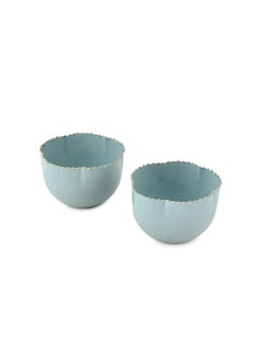 Elan Elan Kesar Small Mild Steel Bowls (Set of 2, Sage Green)  - Image 1