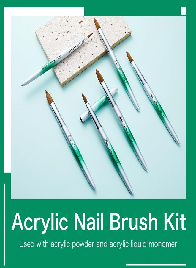 Shine Chance 6 Pcs Nail Brushes Set, Kolinsky Nail Art Brush, Art Design & Polish Mistake Cleaning Manicure Tools for Women - Acrylic Application (Sizes 2, 6, 8, 10, 14, 16) - Image 5