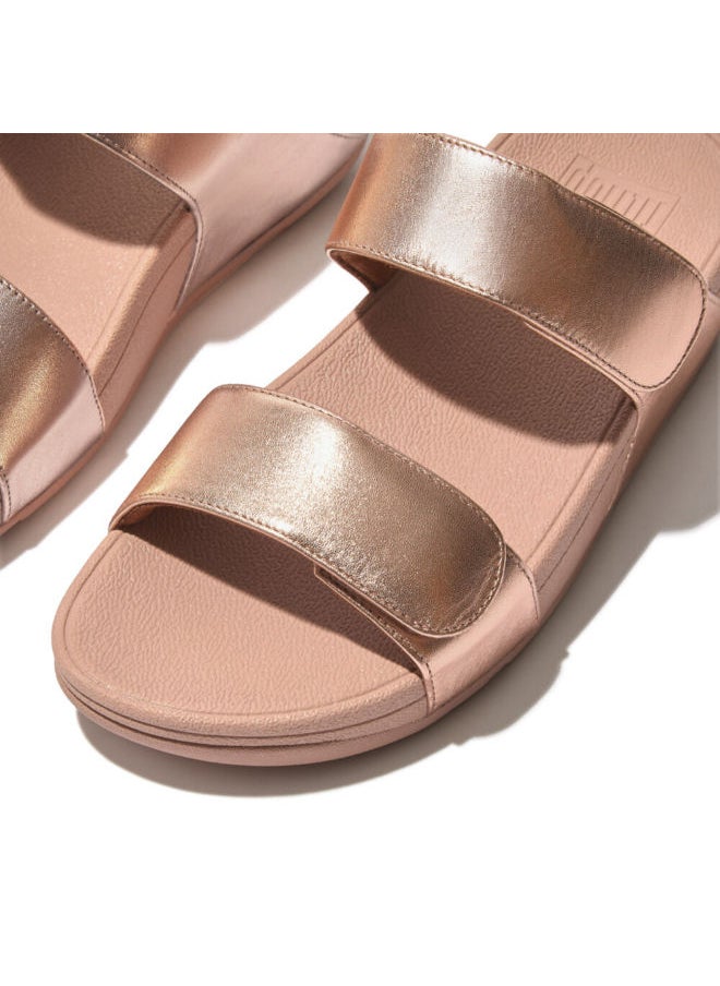 FitFlop - Fitflop Ladies Lulu Leather Slides FV6-323 Rose Gold - Image 1