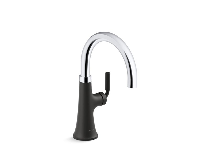 KOHLER 23767CBL Kitchen Tone Swing Spout Bar Faucet in Polished Chrome with Matte Black - Image 2