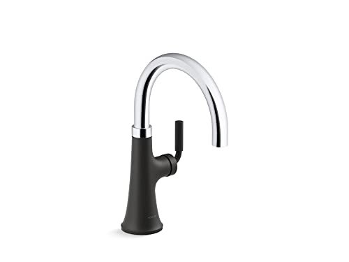 KOHLER 23767CBL Kitchen Tone Swing Spout Bar Faucet in Polished Chrome with Matte Black - Image 1