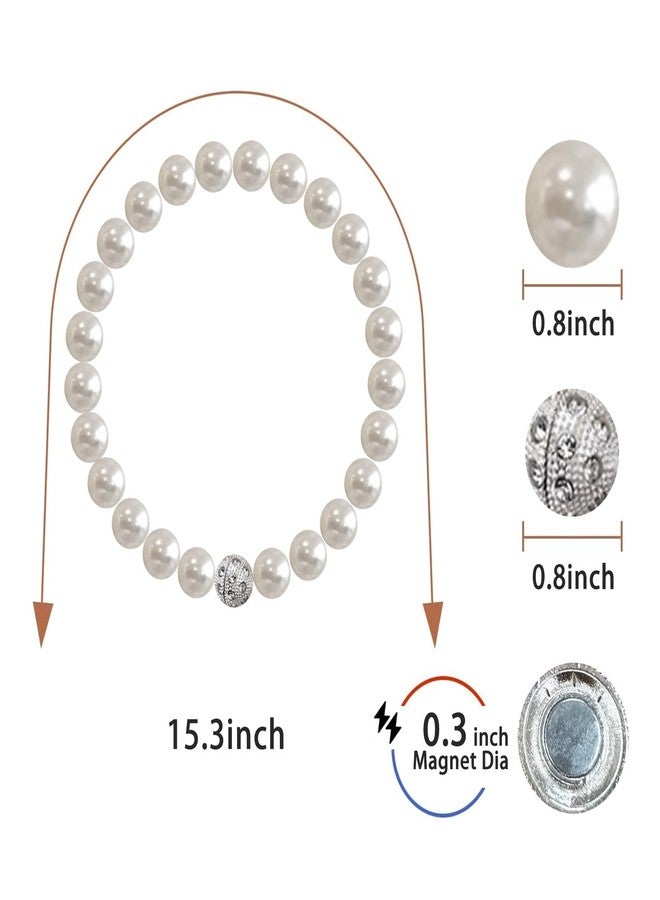 Intatikoo Magnetic Curtain Tiebacks, Curtain Holders for Bedroom Decor, 2 Pack Pearl Curtain Tiebacks for Home, Office, Window Decoration(White) - Image 5