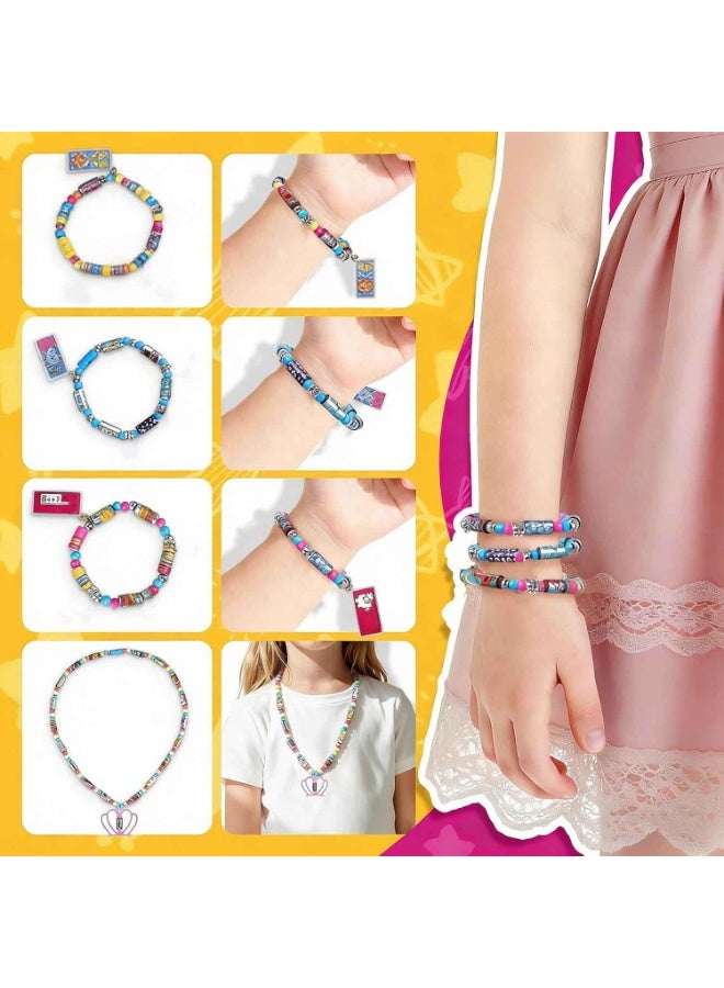 Sticker Jewelry Set,Kids Sticky Rolls Wearable Shared Sticker Jewelry Set,Includes 400 Reusable Mini Stickers, a Sticker Album;DIY Bracelet & Necklace Gift Set Suitable for Children Aged 5 and Above - Image 2