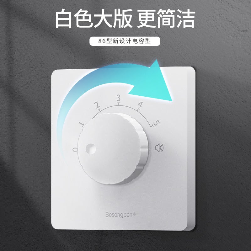86-type ceiling speaker constant pressure volume switch adjustment knob audio background music controller tuning switch White-20W Voltage - Image 3