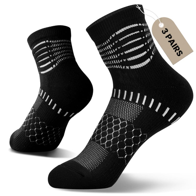 IRAMY Compression Socks for Women Men Coolmax Moisture Wicking Ankle Support Socks Plantar Fasciitis Relief 3 Pairs - Image 1