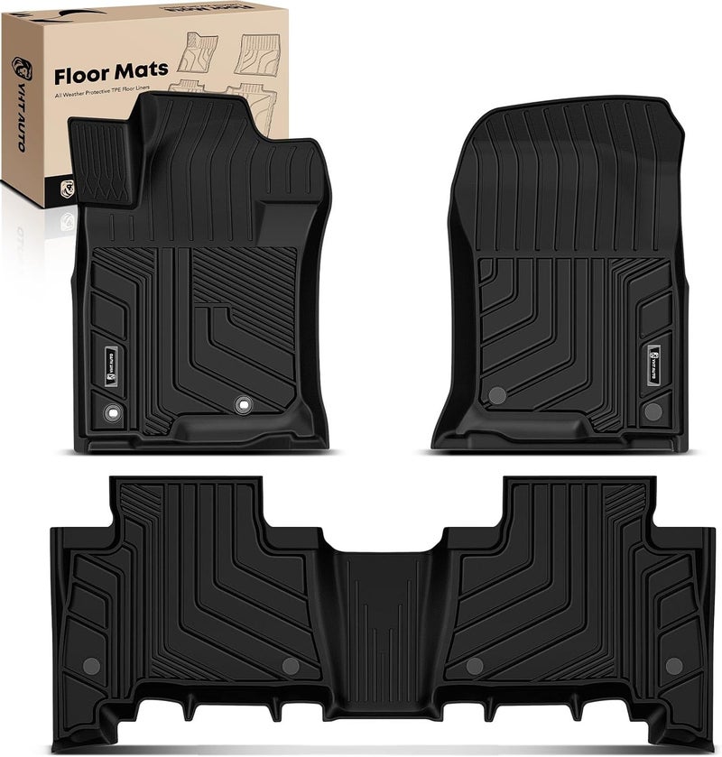 YHTAUTO Floor Mats Compatible with Lexus GX460 2010-2018, Toyota Land Cruiser Prado J150 2010-2020, All Weather TPE Car Mats, Custom Fit Black Front & Rear Full Set Floor Liner, Set of  4 - Image 1