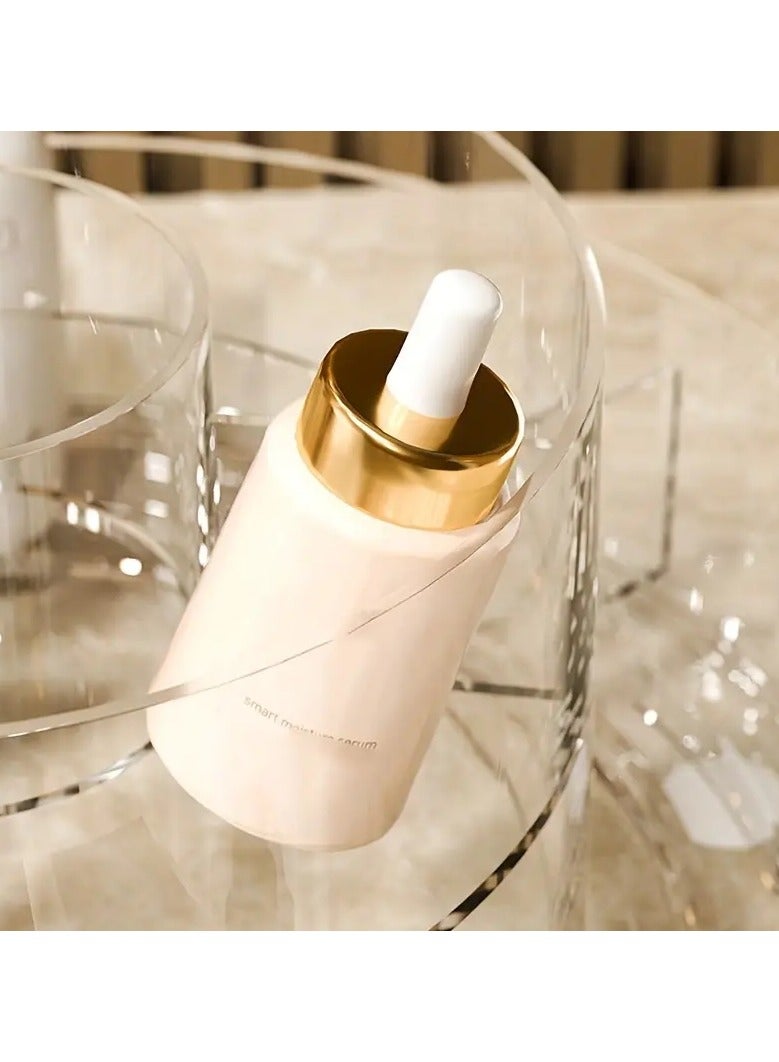 ORiTi 1 pc 360 Degree Rotating Makeup Organizer,Adjustable Cosmetic Display Case Large Capacity Clear Rotatable Cosmetic Storage Box, For Countertop Bathroom Dresssing Table - Image 4