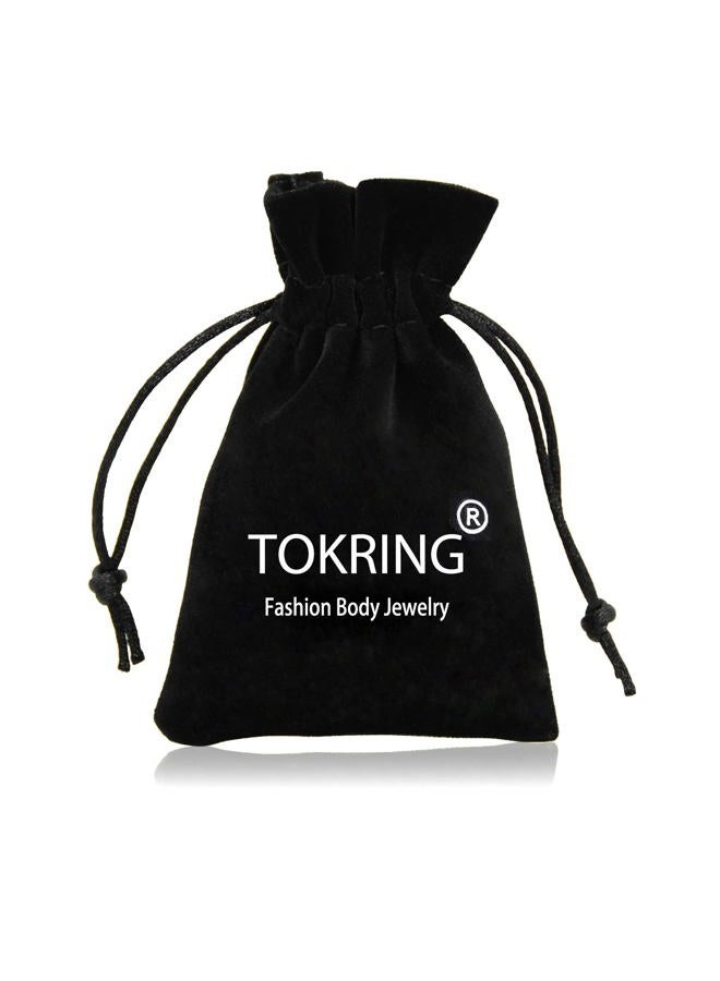 TOKRING أطواق أنف شفافة مجموعة ثقب الأنف، ثقب الحاجز، ثقب الشفاه، ثقب الغضروف، ثقب اللسان، ثقب الروك، ثقب الديث، مجوهرات ثقب الأذن الصناعية، ثقب السرة للعمل، الجراحة، 1.0 مم × 7 مم إلى 1.6 مم × 16 مم، أكريليك، فولاذ مقاوم للصدأ - Image 3
