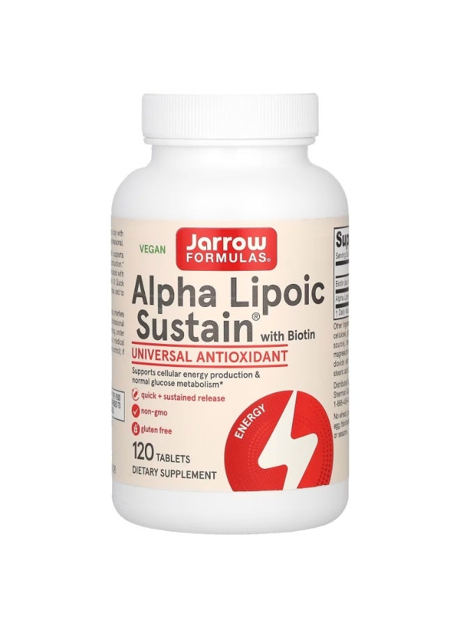 jarrow formulas Alpha Lipoic Sustain with Biotin, 120 Tablets