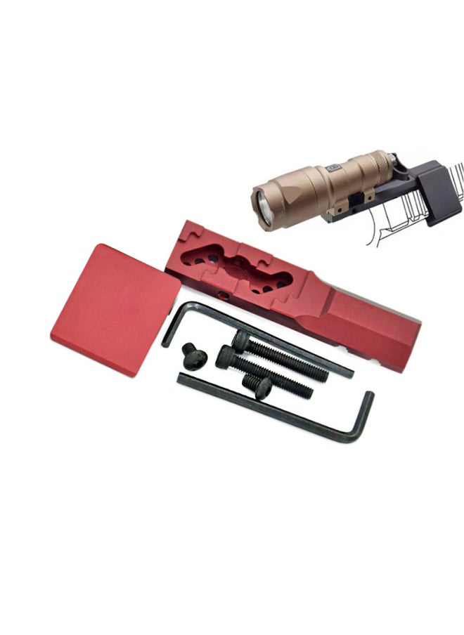 Generic - Hidden Screw 20mm Rail Version Short M300M600 Flashlight Extension Bracket-Color:Red - Image 1
