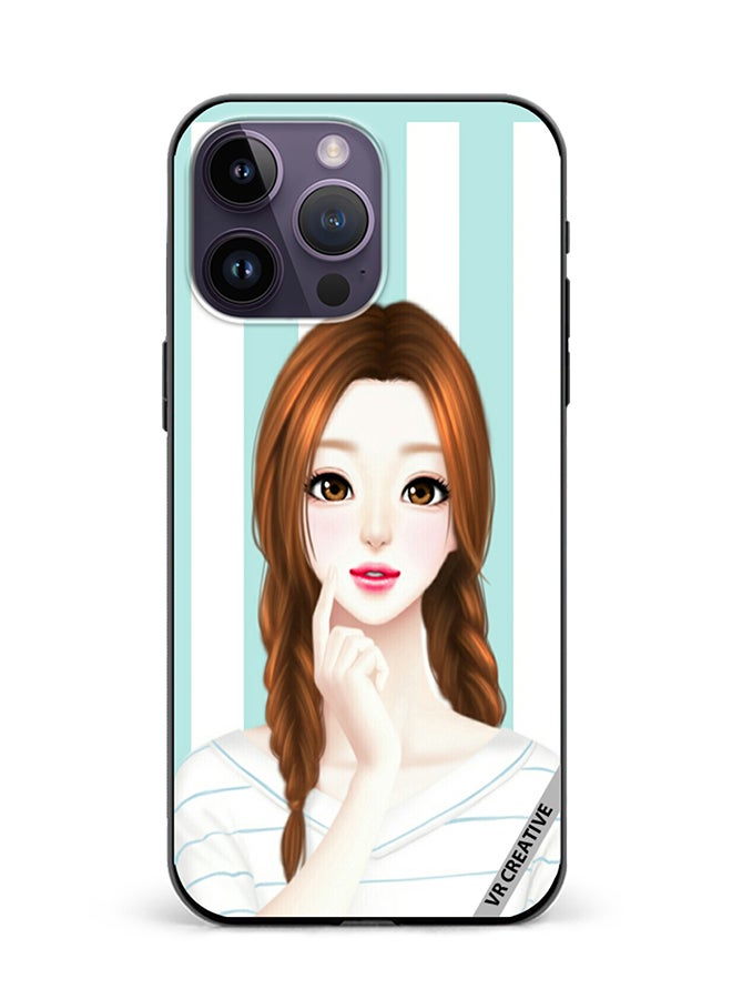 VR CREATIVE Protective Case Cover For Apple iPhone 16 Pro Max Thinking Girl Design Multicolour