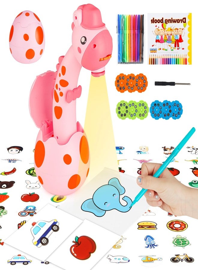 RNGODO Drawing Projector for Kids, Trace and Draw Projector Toy for Toddler Girls & Boys, Learning Art Children Drawing Projection with 72 Stencils and 12 Markers and 1 Art Book - Image 1