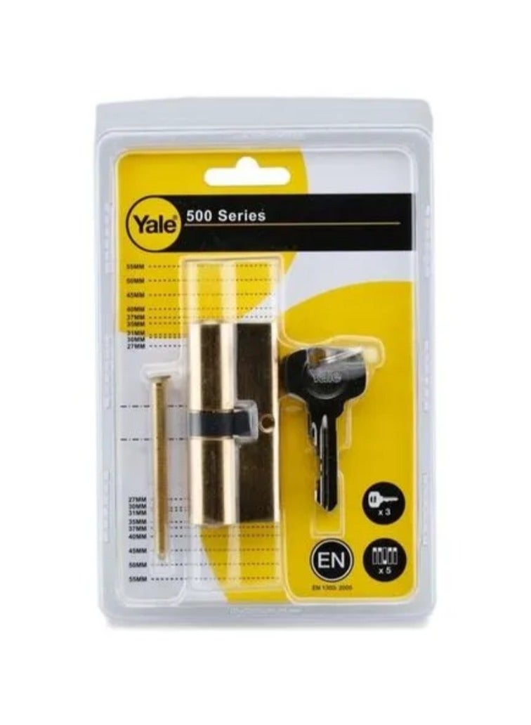 Yale 500 Series Double Euro Profile Cylinder 35mm Polished Brass, 10-0502-3535-00-02-01 (70mm)  - Image 2