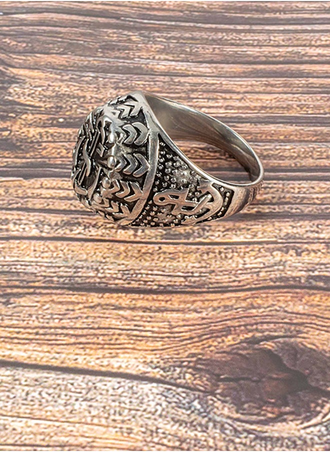 The Black Pearl Accessories Ship Anchor Silver Stainless Steel Ring For Him Size 9  - Image 3