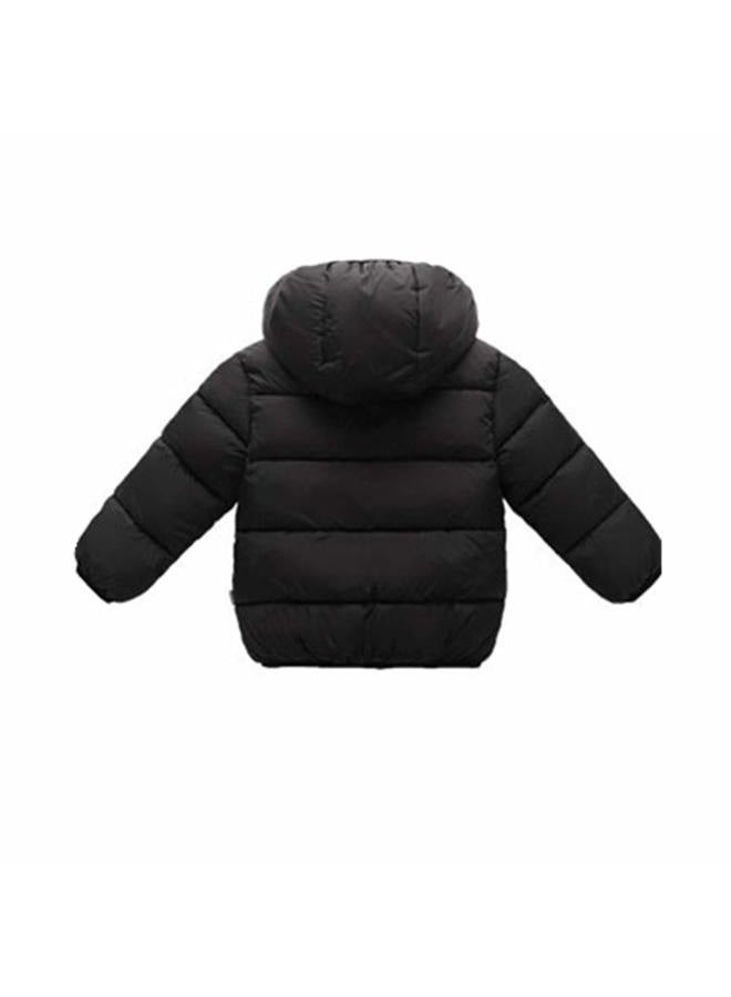 Kimjun Toddler Baby Hooded Down Jacket Boys Girls Kids Thicken Warm Winter Coat Outerwear 3-4t Black, Black, 3-4 years - Image 2