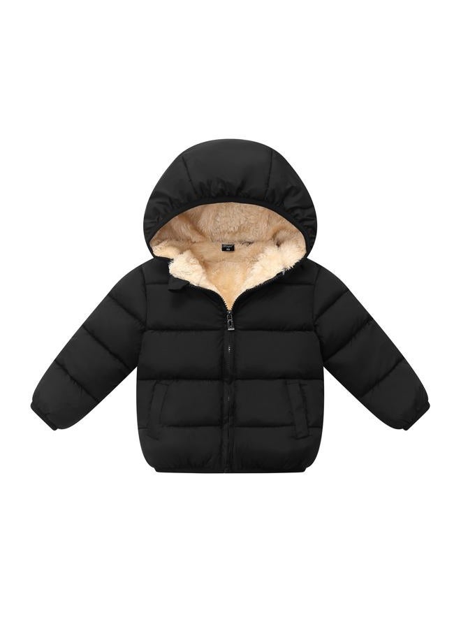 Kimjun Toddler Baby Hooded Down Jacket Boys Girls Kids Thicken Warm Winter Coat Outerwear 3-4t Black, Black, 3-4 years - Image 1