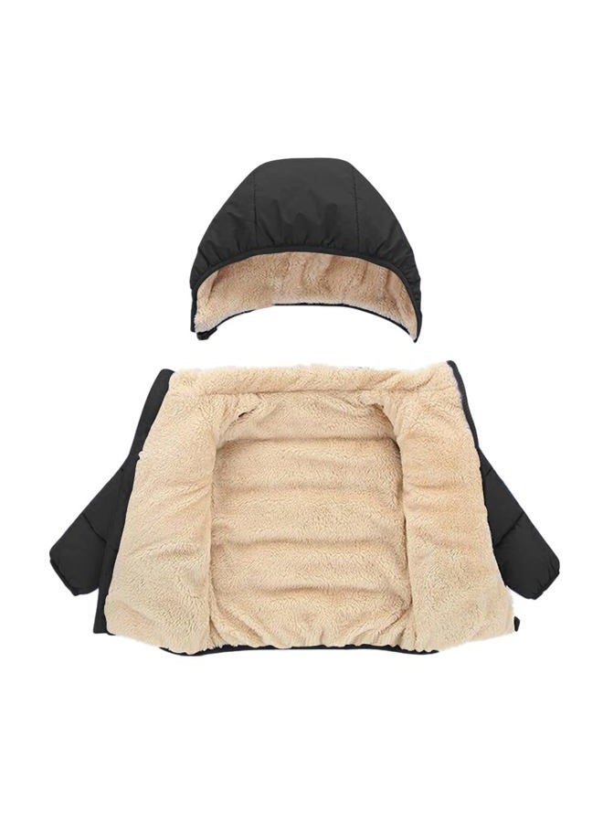 Kimjun Toddler Baby Hooded Down Jacket Boys Girls Kids Thicken Warm Winter Coat Outerwear 3-4t Black, Black, 3-4 years - Image 3