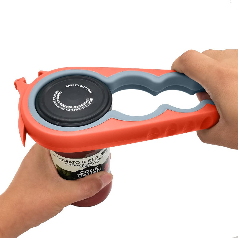 Otstar Jar Opener Bottle Opener and Can Opener for Weak hands, Seniors with Arthritis and Anyone with Low Strength, Mutil Jar Opener Get Lids Off Easily (Orange) - Image 1