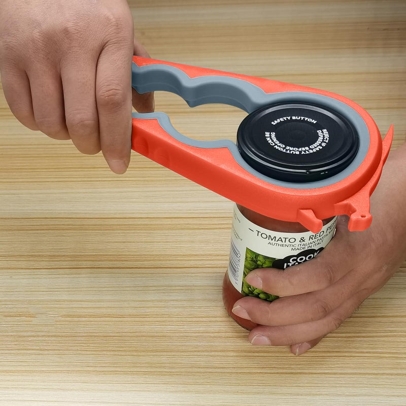Otstar Jar Opener Bottle Opener and Can Opener for Weak hands, Seniors with Arthritis and Anyone with Low Strength, Mutil Jar Opener Get Lids Off Easily (Orange) - Image 3