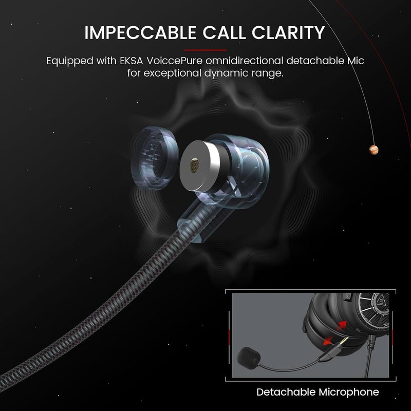 EKSA سماعة الألعاب StarEngine E5000S للكمبيوتر، PS4، PS5، سويتش، Xbox One، Xbox Series X/S - سماعات ألعاب سلكية مع ميكروفون قابل للفصل لإلغاء الضوضاء، محركات 50 مم، سماعات كمبيوتر فوق الأذن 3.5 مم - Image 3