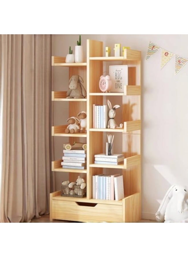 Arabest Tree Bookshelf, 10 Tier Bookshelves, Modern Floor Standing Bookshelf, Tall Bookcase Shelf Storage Organizer, Multifunctional Display Storage Shelves for Living Room, Bedroom, Office (walnut, 10tier) - Image 1