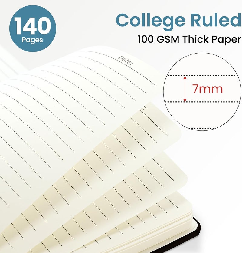 ZOTIA Lined Spiral Journal Notebook for Women, A5 College Ruled Journals for Writing, Hardcover Notebooks for Work, Note Taking and Office School Supplies, 140 Pages - Golden Butterfly - Image 2