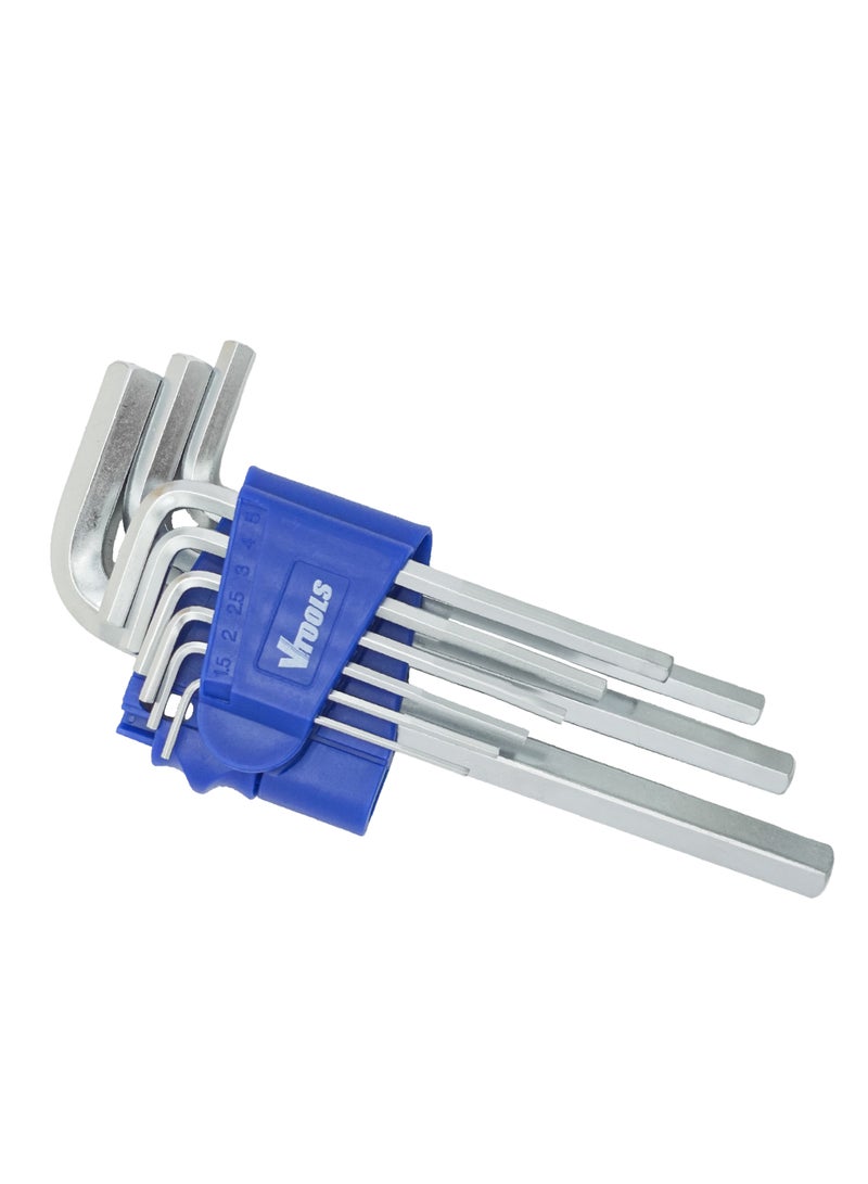 VTOOLS 9 Piece Hex Key Allen Wrench Set (1.5mm - 10.0mm) - Image 1