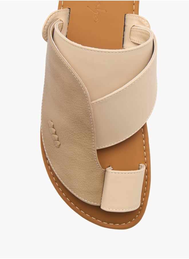 Al Waha Men's Textured Slip-On Arabic Sandals  - Image 3